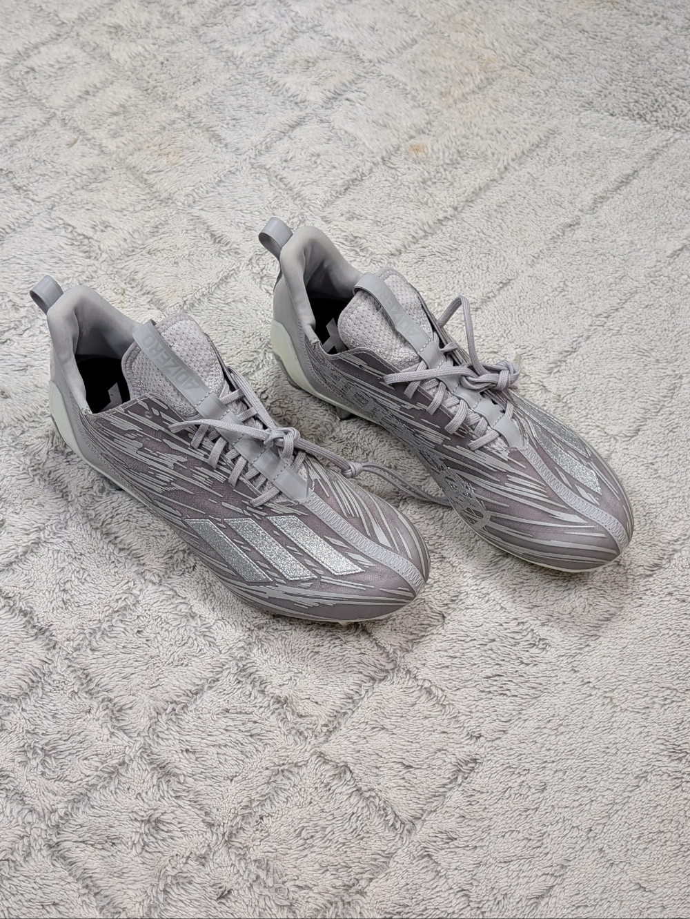 Adidas Adizero Gray Silver Metallic Football Cleats Mens Size 11.5 GX5414